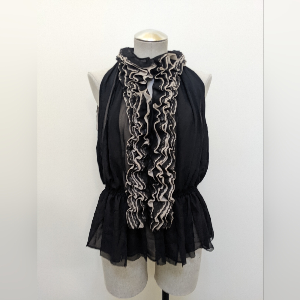 Robert Rodriguez by Target Ruffled Top Black Lace
